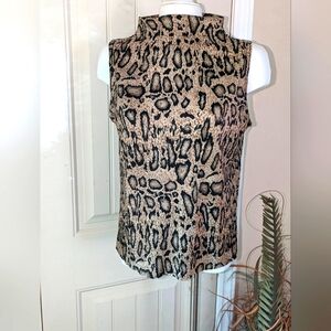 JKLA California XL sleeveless leopard blouse